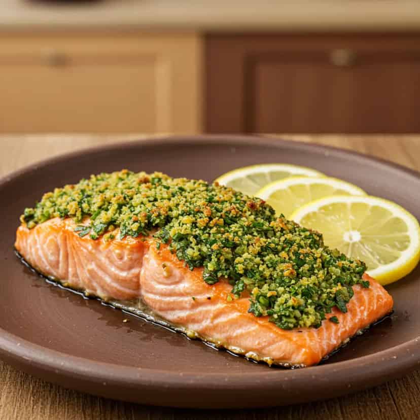 Salmão Grelhado com Crosta de Ervas