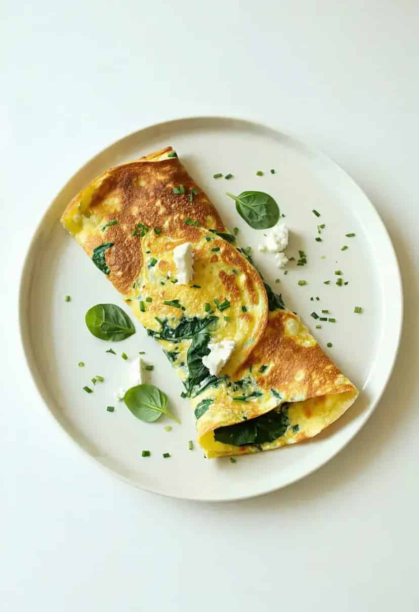 Omelete Salgada de Espinafre e Feta