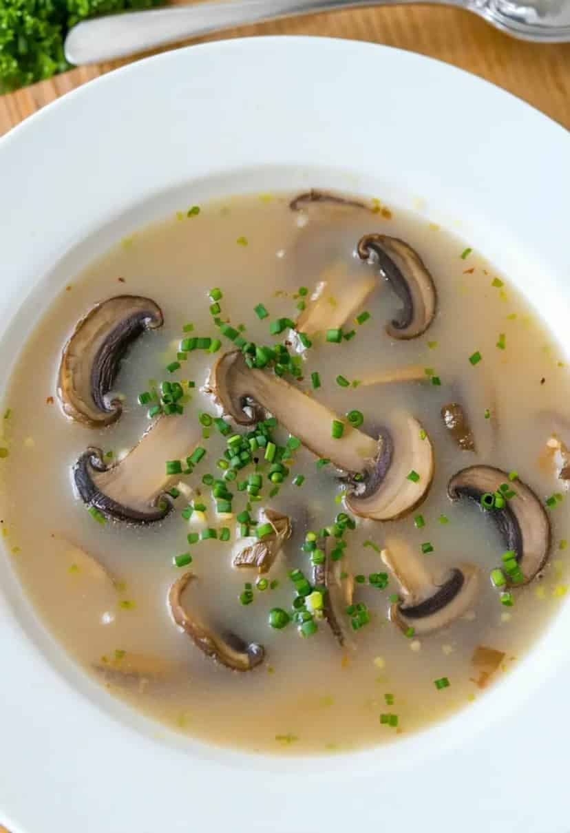 Sopa Cremosa Simples de Cogumelos