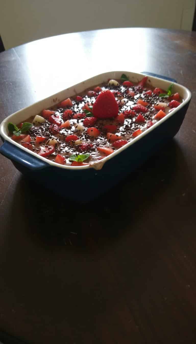 Sobremesa chococreme com morango