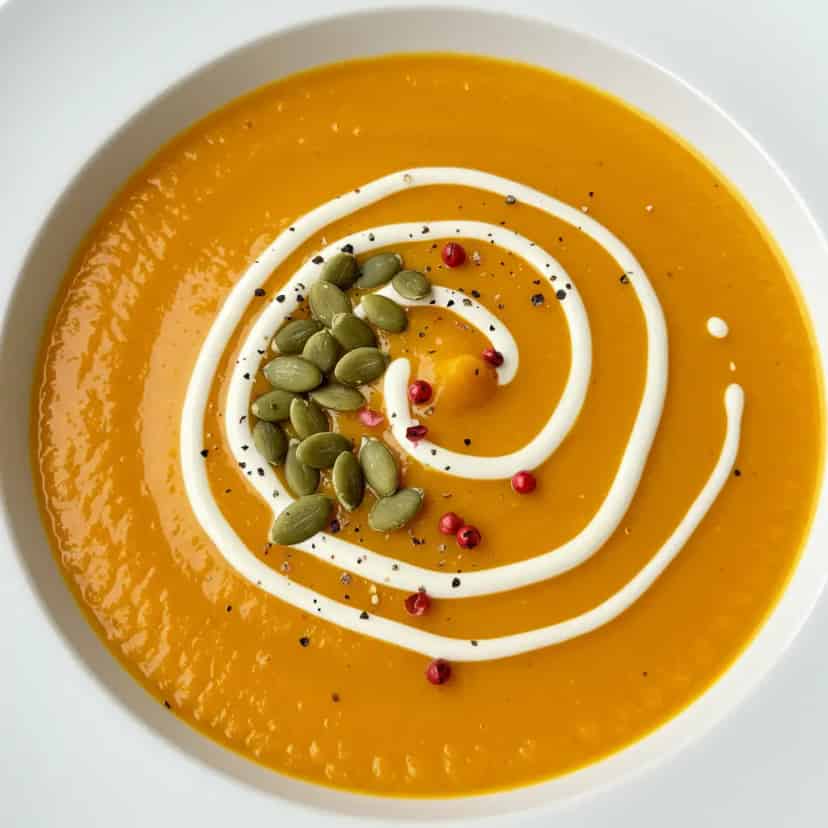 Sopa de abóbora com gorgonzola