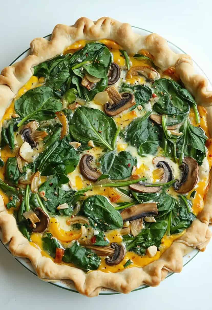 Quiche de Espinafre e Cogumelos