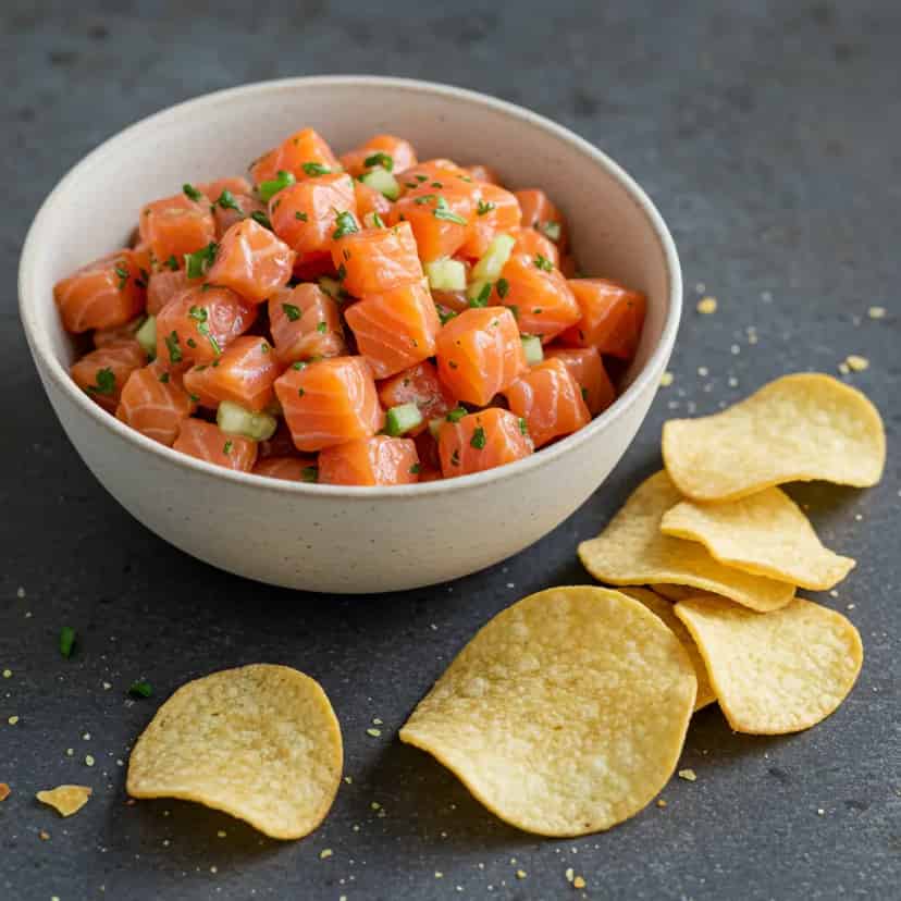Tartar de Salmão com toque Chileno