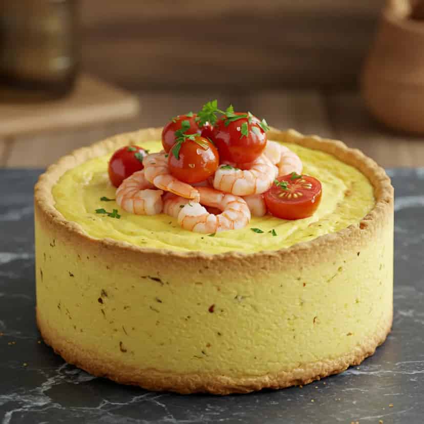 Torta Cremosa de Camarão ao Tomilho