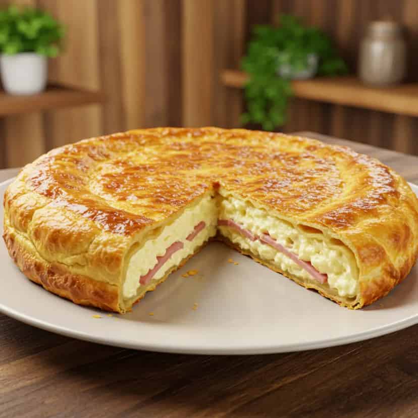 Torta de queijo e presunto