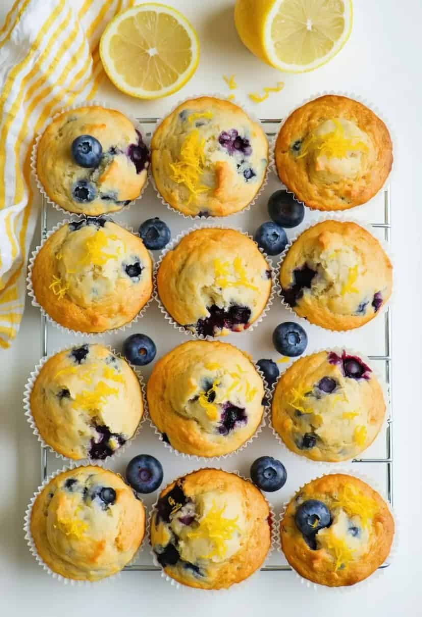 Muffins Veganos de Limão e Mirtilo