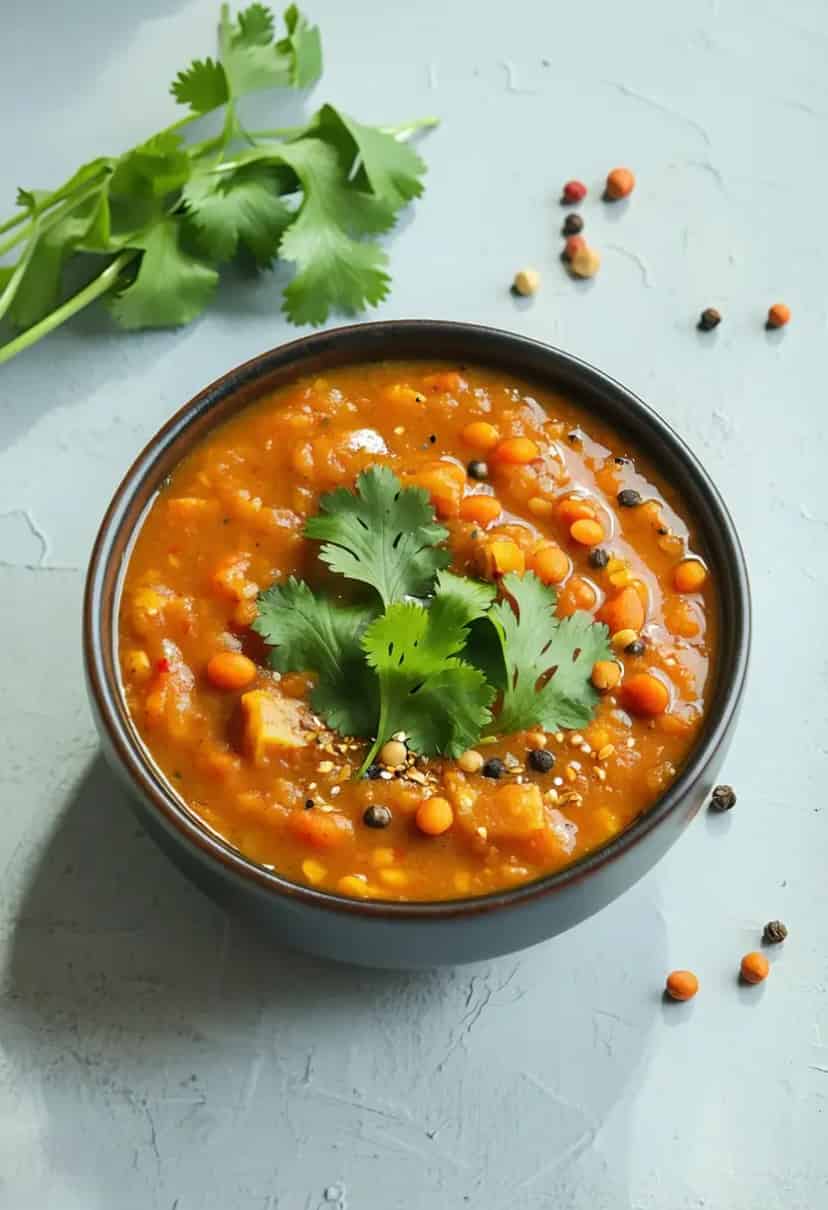 Curry Vegano de Lentilha Vermelha