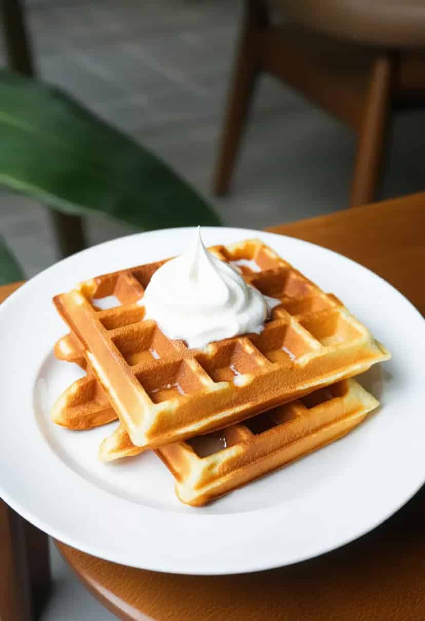 Waffles com Creme de Leite