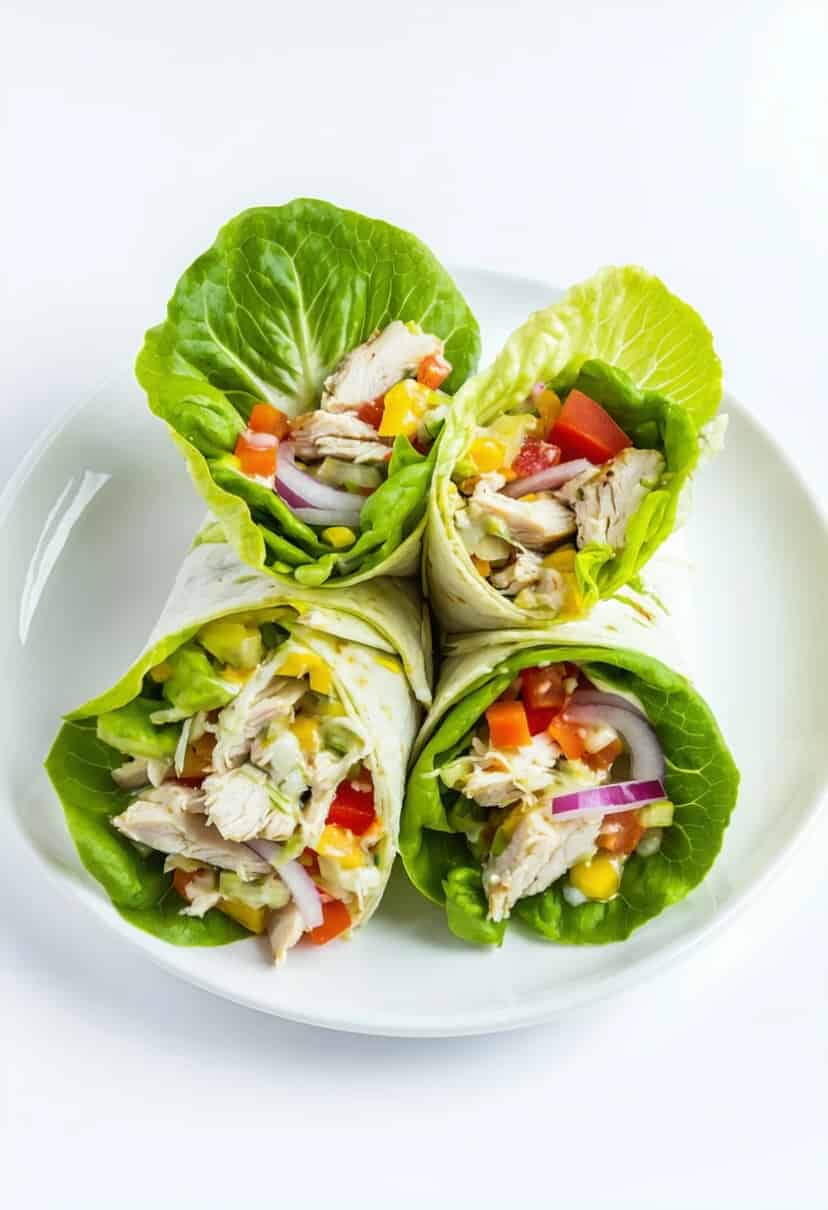 Wrap de Alface com Frango