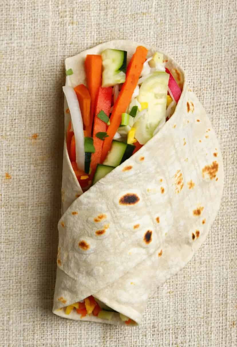 Wrap de Filé de Panga com Legumes