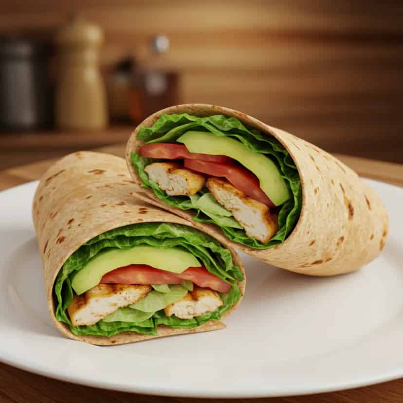 Wrap de Frango e Abacate Pós-Treino
