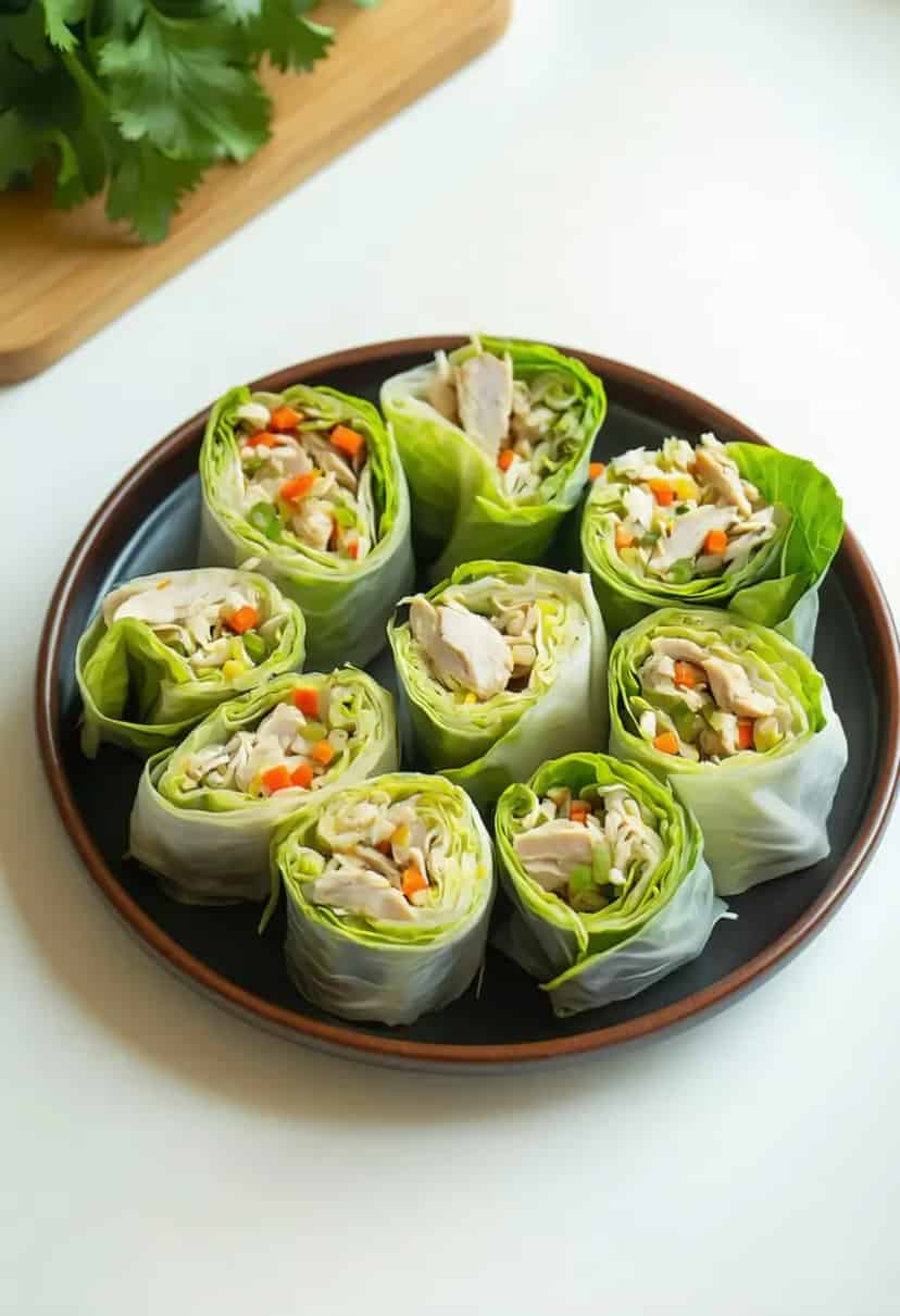 Wrap de Repolho com Frango