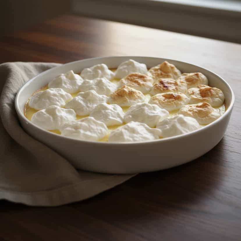 Foto deliciosa de Abacaxi com Creme de Leite e Merengue pronta para servir - Outras Receitas