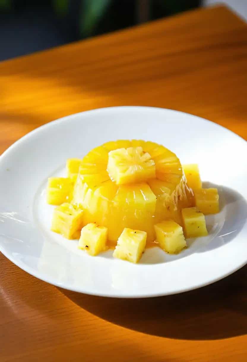 Abacaxi com Gelatina e Leite Condensado