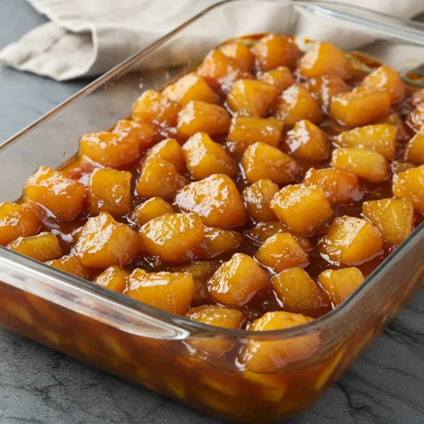 Foto deliciosa de Abacaxi Cozido com Pudim de Caramelo pronta para servir - Pudins & Cremes