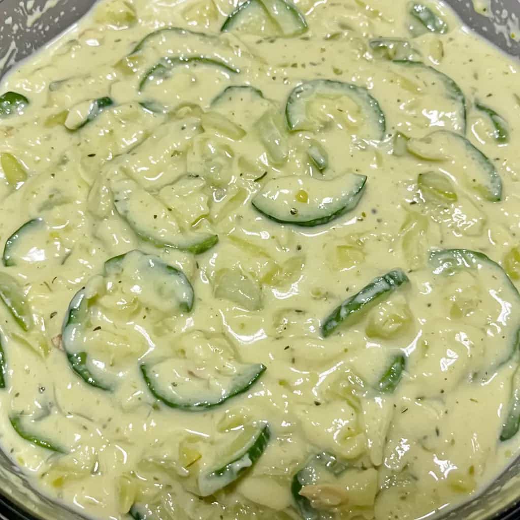 Abobrinha com creme de leite