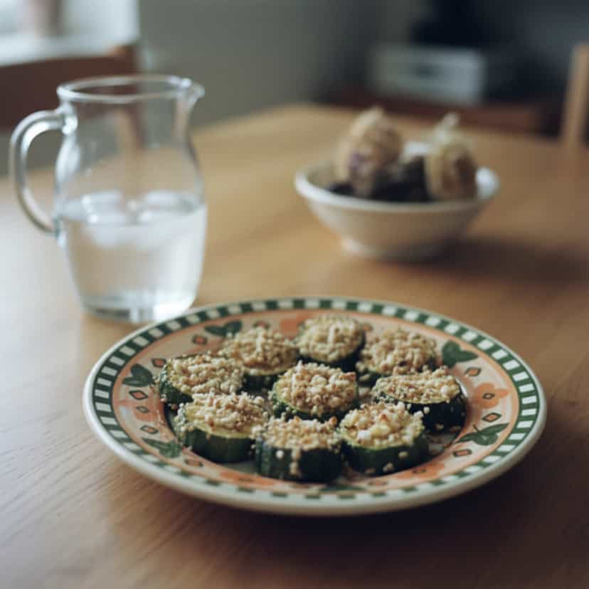 Foto deliciosa de Abobrinha Crocante com Pipoca pronta para servir - Salgadinhos