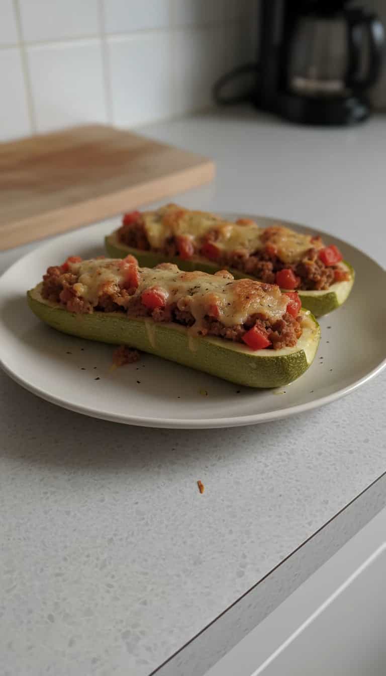 Foto deliciosa de Abobrinha Recheada com Queijo Minas pronta para servir - Pratos Brasileiros Icônicos