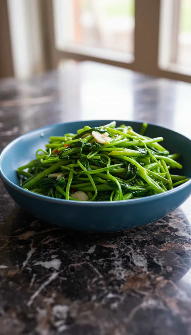 Foto deliciosa de Agrião Salteado na Manteiga pronta para servir - Outras Receitas