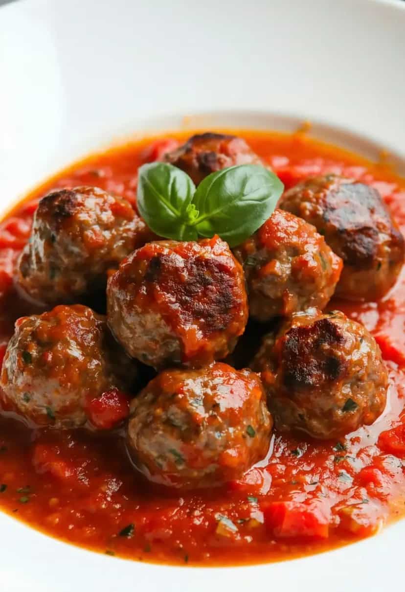 Foto deliciosa de Almôndegas ao Molho de Tomate pronta para servir - Carnes & Frango