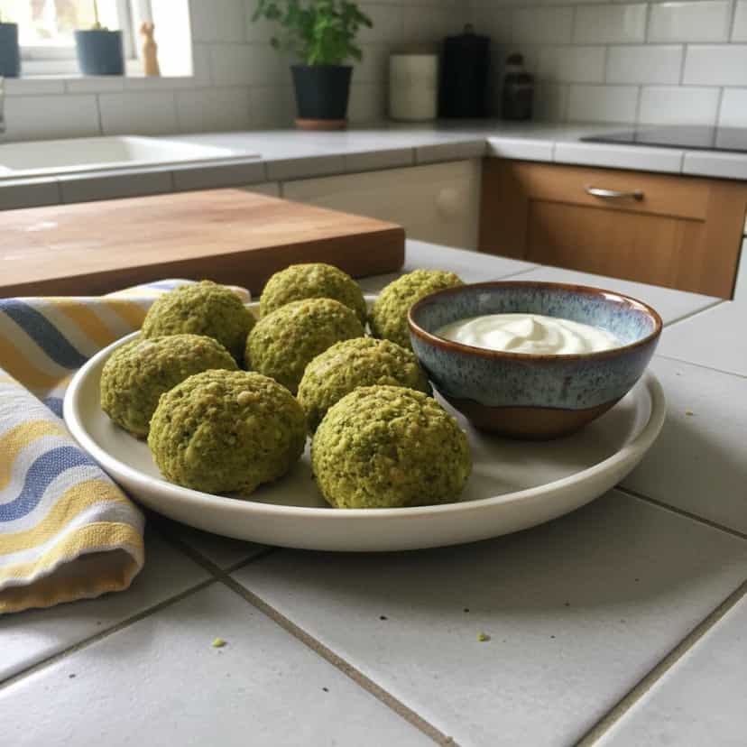 Foto deliciosa de Almôndegas de Brócolis e Ricota pronta para servir - Carnes & Frango