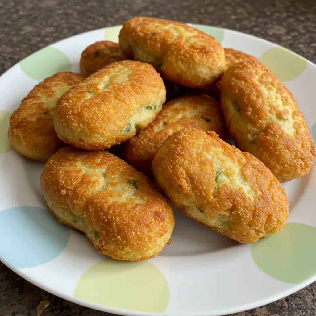 Almôndegas Fritas com Queijo Mussarela