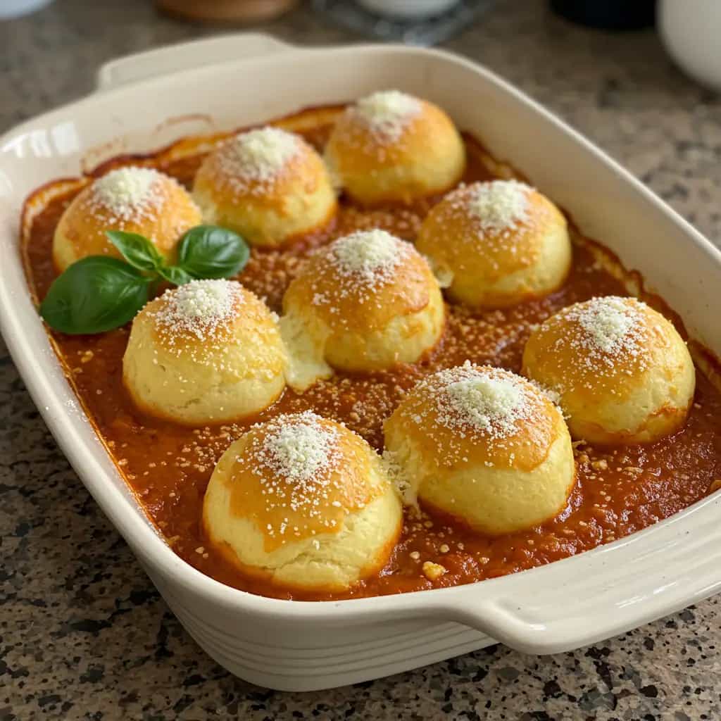 Almôndegas Recheadas à Parmegiana