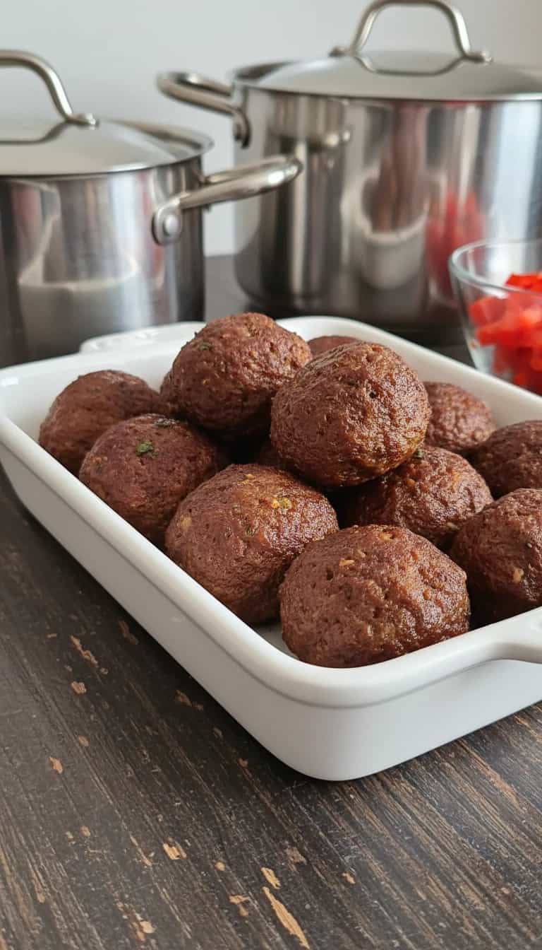 Foto deliciosa de Almôndegas Recheadas na Air Fryer pronta para servir - Carnes & Frango