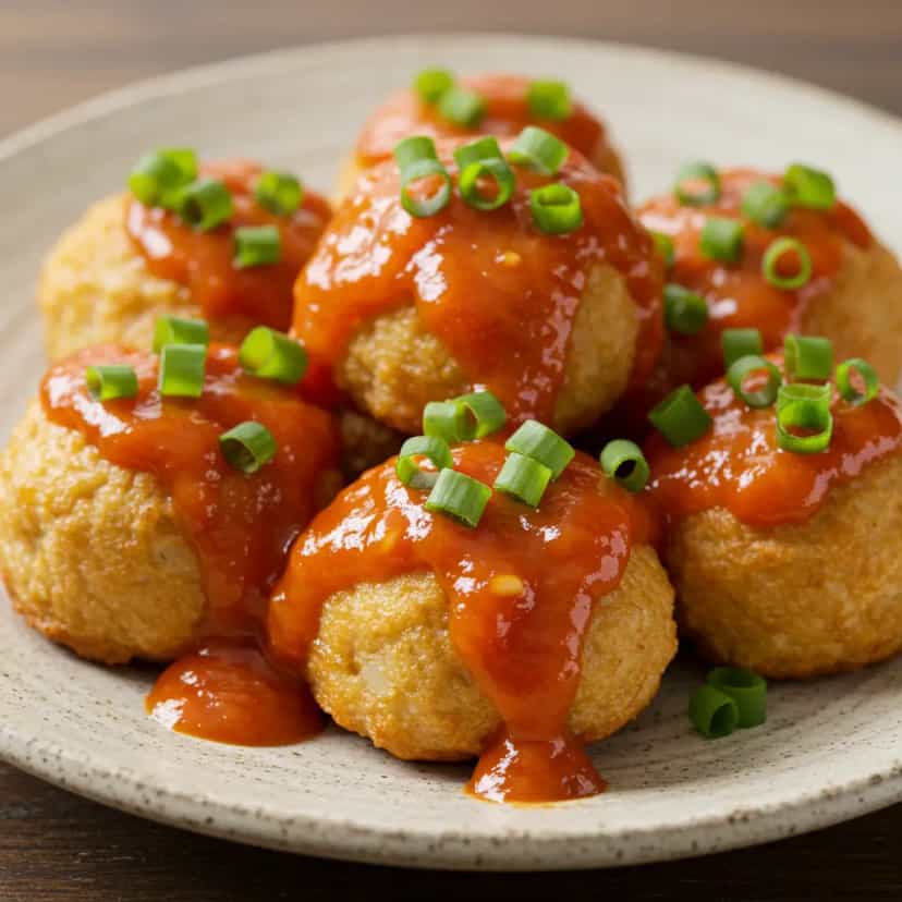 Foto deliciosa de Almôndegas Vegetarianas de Soja pronta para servir - Almoço & Jantar
