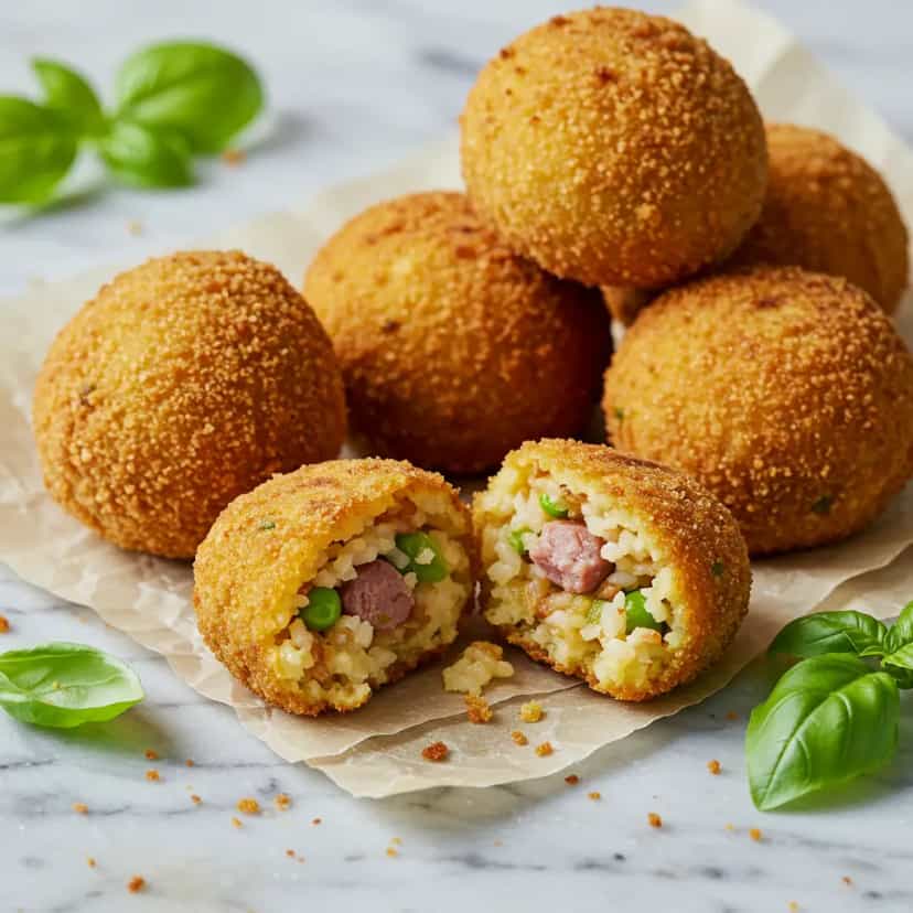 Foto deliciosa de Arancini de Costela Crocante pronta para servir - Salgadinhos