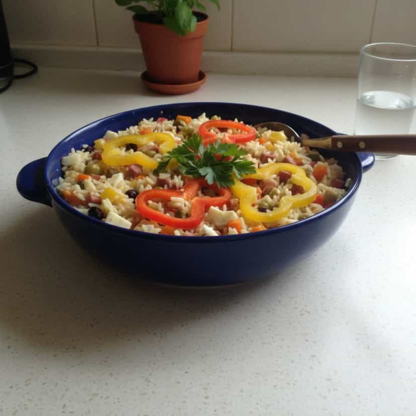 Foto deliciosa de Arroz à Grega pronta para servir - Almoço & Jantar