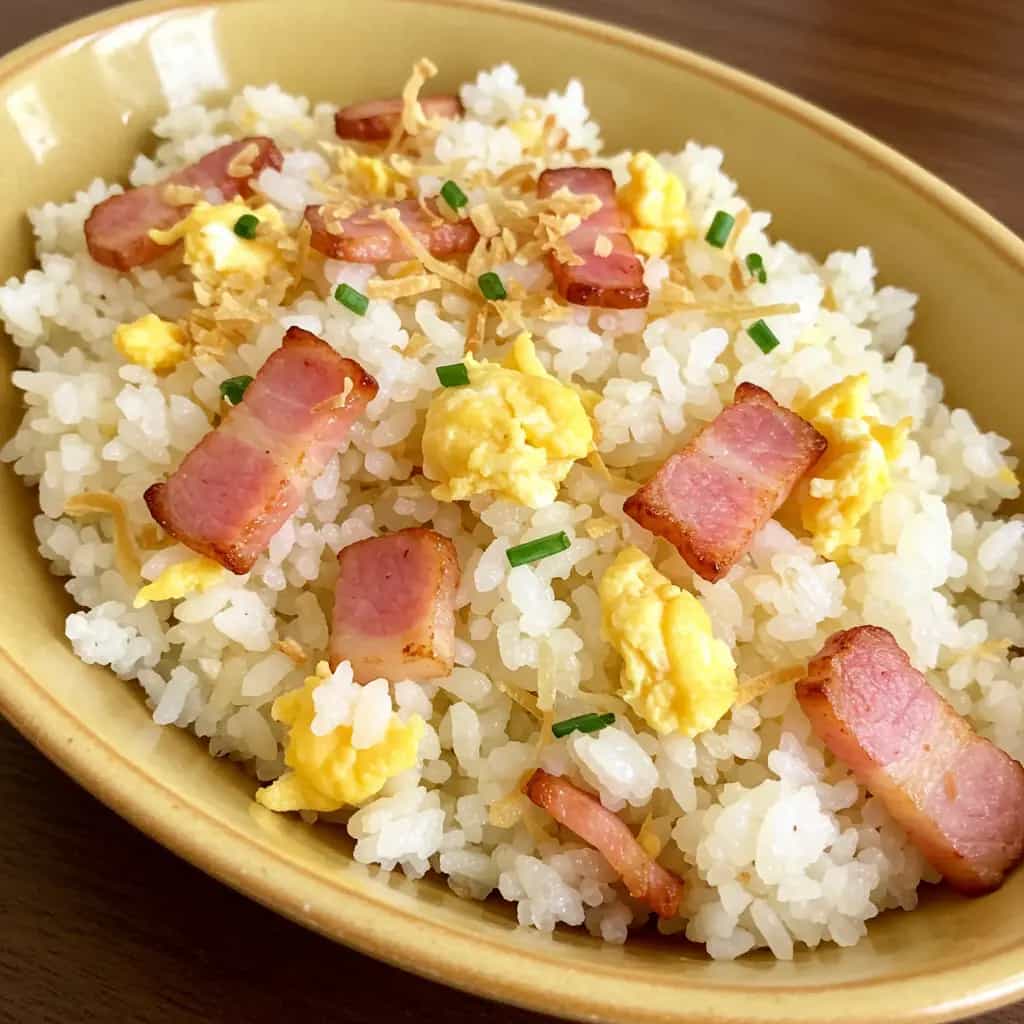 Arroz Biro-Biro com Bacon e Ovos