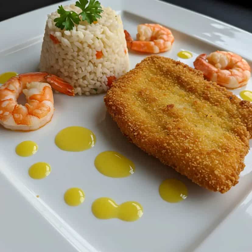 Foto deliciosa de Arroz com Camarão ao Pimentão pronta para servir - Peixes & Frutos do Mar