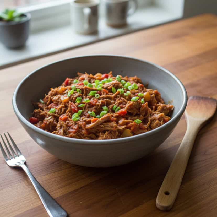 Foto deliciosa de Arroz com Carne Desfiada e Pimentões pronta para servir - Outras Receitas