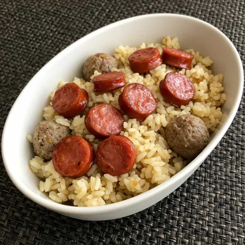 Foto deliciosa de Arroz com Linguiça e Calabresa pronta para servir - Outras Receitas