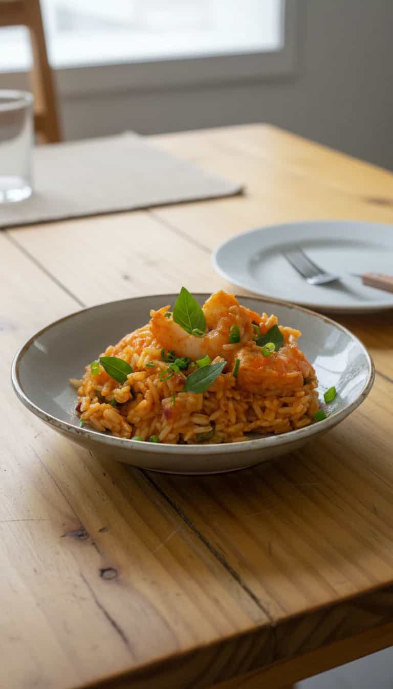 Foto deliciosa de Arroz de Camarão ao Molho Picante pronta para servir - Peixes & Frutos do Mar