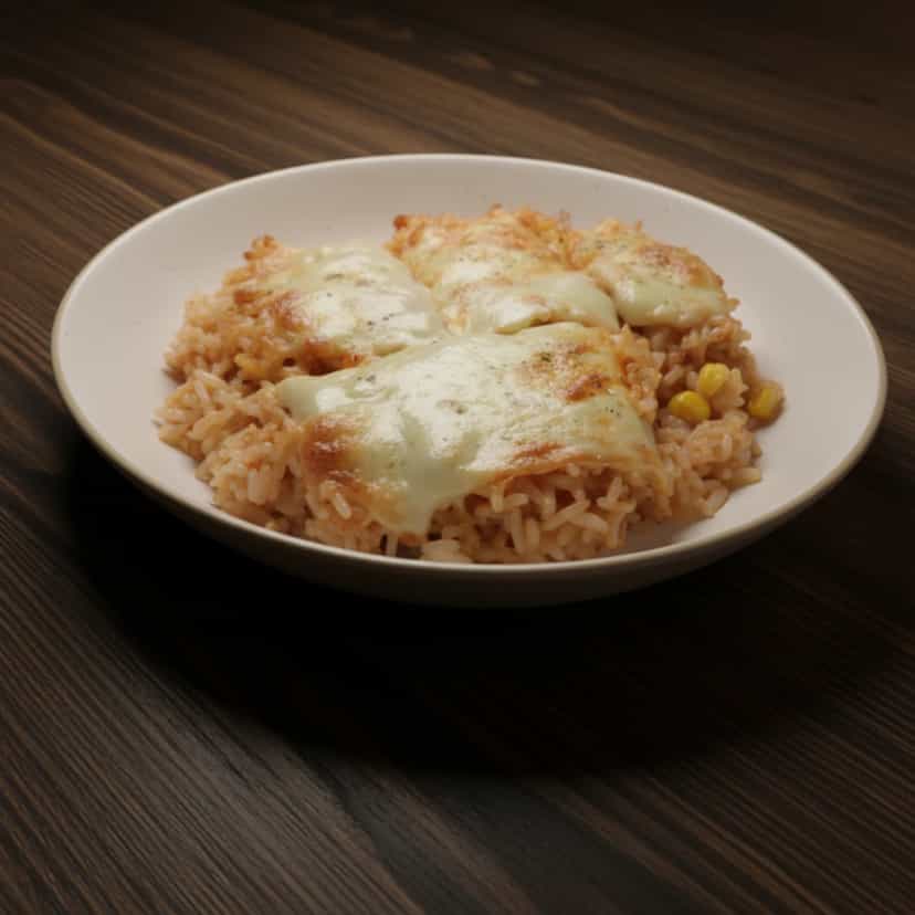 Foto deliciosa de Arroz de Forno com Calabresa e Bacon pronta para servir - Pratos Brasileiros Icônicos