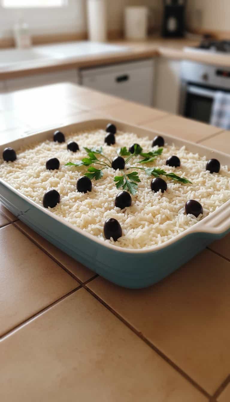 Foto deliciosa de Arroz de Forno com Palmito e Mussarela pronta para servir - Almoço & Jantar