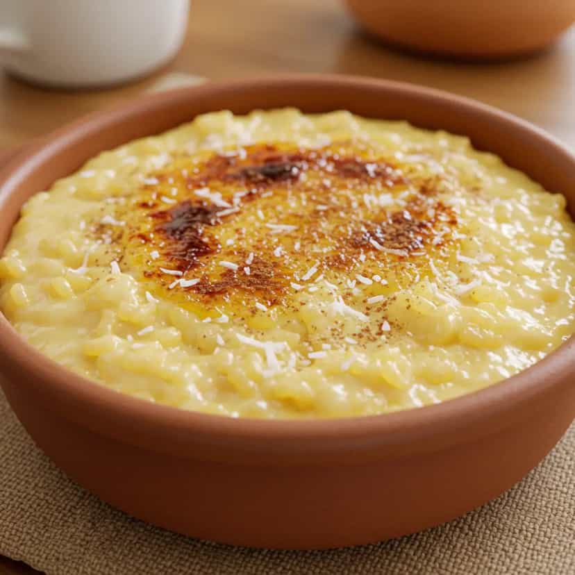 Foto deliciosa de Arroz doce com açúcar queimado pronta para servir - Outras Receitas