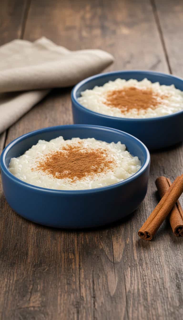 Foto deliciosa de Arroz Doce Cremoso de Coco pronta para servir - Pudins & Cremes