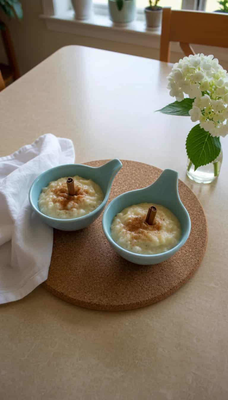 Foto deliciosa de Arroz Doce Cremoso de Milho Verde pronta para servir - Pudins & Cremes