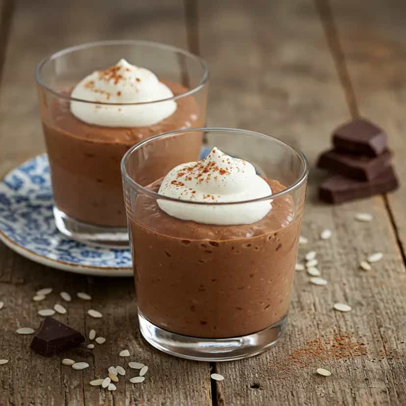 Foto deliciosa de Arroz Doce Vegano Cremoso pronta para servir - Pudins & Cremes