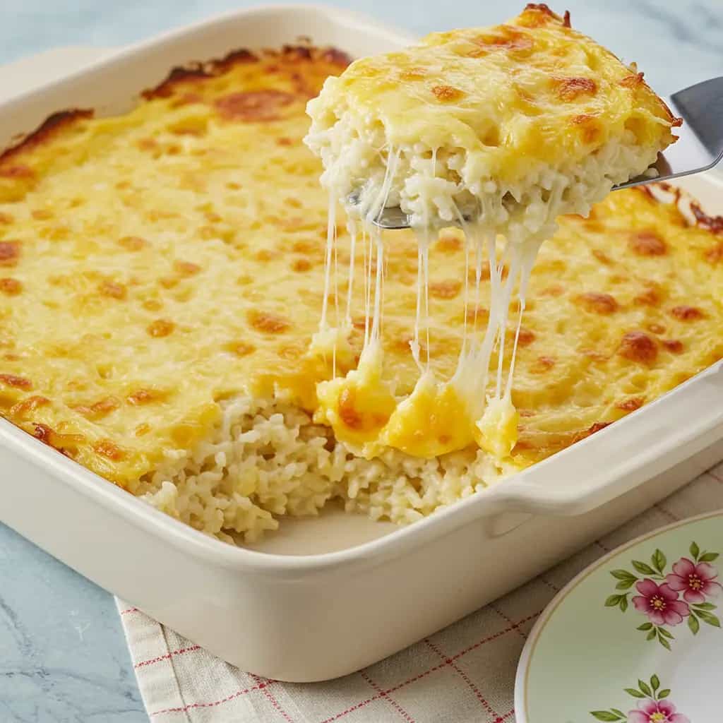 Arroz Gratinado Cremoso com Presunto