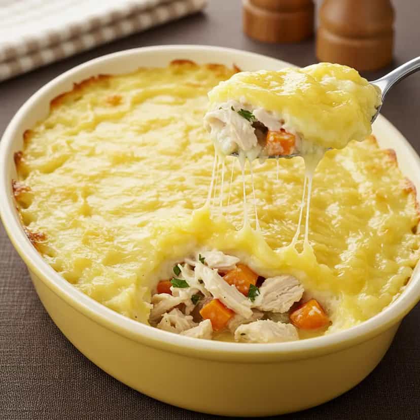 Foto deliciosa de Arrumadinho de Frango Cremoso pronta para servir - Carnes & Frango