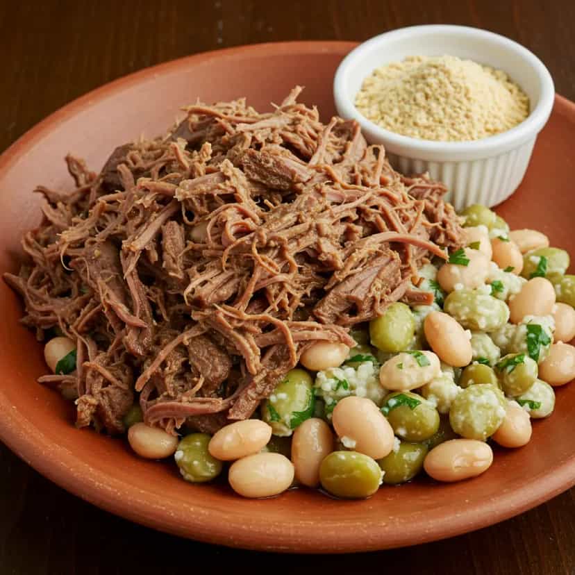 Foto deliciosa de Arrumadinho Nordestino pronta para servir - Pratos Brasileiros Icônicos