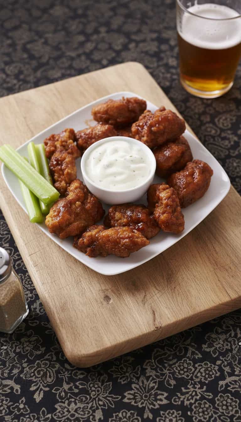 Foto deliciosa de Asinhas de Frango com Molho Gorgonzola pronta para servir - Carnes & Frango