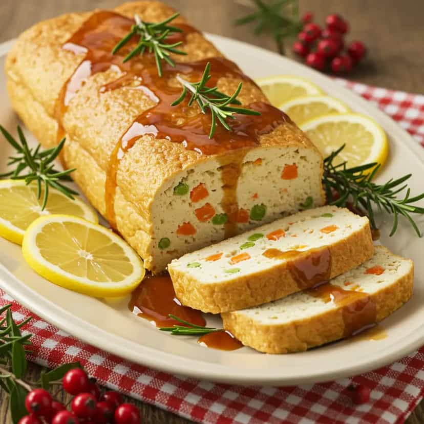 Foto deliciosa de Assado de Tofu Recheado pronta para servir - Almoço & Jantar