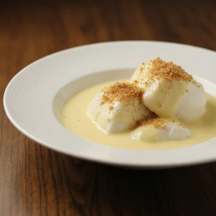 Foto deliciosa de Baba de Moça Cremosa pronta para servir - Pudins & Cremes