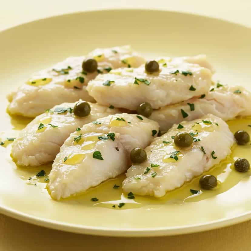 Foto deliciosa de Bacalhau ao Azeite com Alho e Cebola pronta para servir - Peixes & Frutos do Mar