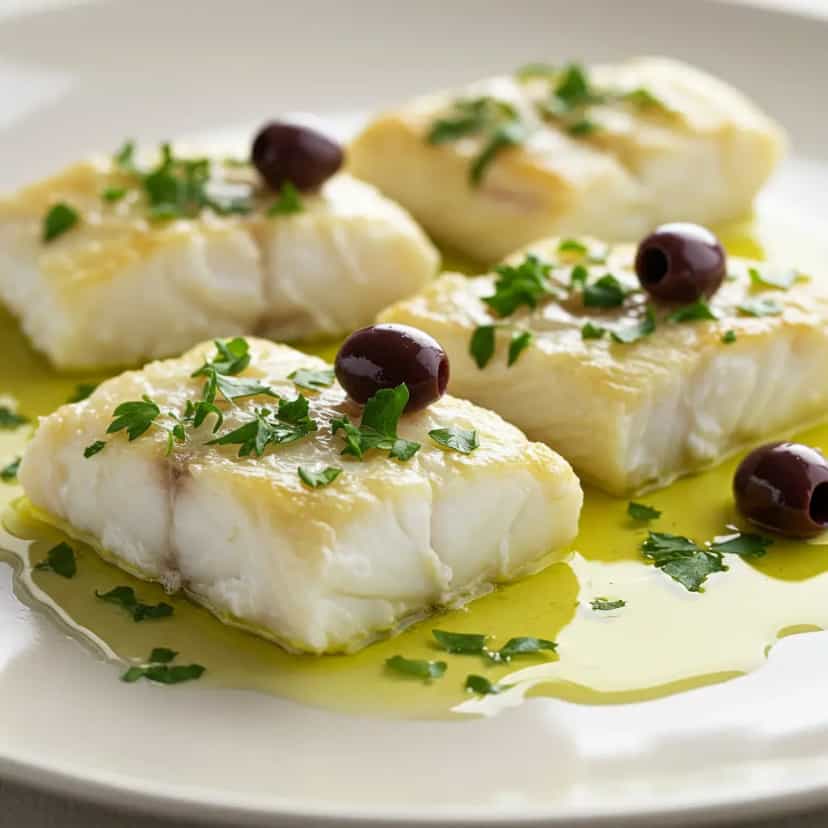 Foto deliciosa de Bacalhau ao Azeite pronta para servir - Peixes & Frutos do Mar